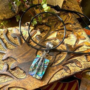 Abalone Shell Claw Sterling Silver Pendant Necklace